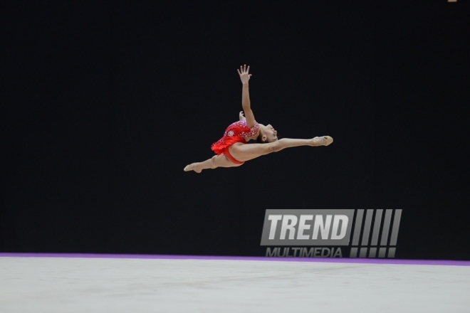 Bakıda Azərbaycan yığması gimnastlarının yoxlama məşqləri və çıxışları keçirilib. Azərbaycan, Bakı, 13 iyun 2016