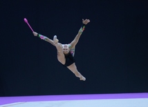 Bakıda Azərbaycan yığması gimnastlarının yoxlama məşqləri və çıxışları keçirilib. Azərbaycan, Bakı, 13 iyun 2016