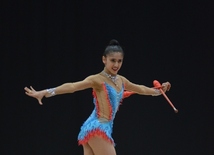 Bakıda Azərbaycan yığması gimnastlarının yoxlama məşqləri və çıxışları keçirilib. Azərbaycan, Bakı, 13 iyun 2016