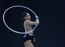 Bakıda Azərbaycan yığması gimnastlarının yoxlama məşqləri və çıxışları keçirilib. Azərbaycan, Bakı, 13 iyun 2016