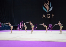 Bakıda Azərbaycan yığması gimnastlarının yoxlama məşqləri və çıxışları keçirilib. Azərbaycan, Bakı, 13 iyun 2016