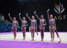 Bakıda Azərbaycan yığması gimnastlarının yoxlama məşqləri və çıxışları keçirilib. Azərbaycan, Bakı, 13 iyun 2016