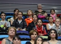 Bakıda Azərbaycan yığması gimnastlarının yoxlama məşqləri və çıxışları keçirilib. Azərbaycan, Bakı, 13 iyun 2016