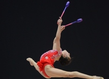 Bakıda Azərbaycan yığması gimnastlarının yoxlama məşqləri və çıxışları keçirilib. Azərbaycan, Bakı, 13 iyun 2016