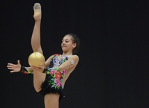 Bakıda Azərbaycan yığması gimnastlarının yoxlama məşqləri və çıxışları keçirilib. Azərbaycan, Bakı, 13 iyun 2016