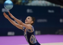 Bakıda Azərbaycan yığması gimnastlarının yoxlama məşqləri və çıxışları keçirilib. Azərbaycan, Bakı, 13 iyun 2016