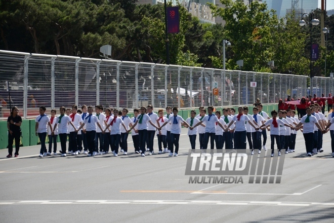 Bakıda "Formula 1" Avropa Qran-Prisinin rəsmi açılış mərasimi keçirilib. Azərbaycan, Bakı, 19 iyun 2016