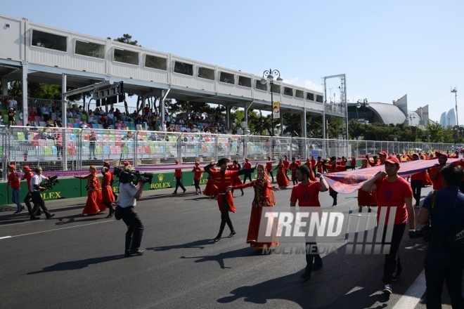 Bakıda "Formula 1" Avropa Qran-Prisinin rəsmi açılış mərasimi keçirilib. Azərbaycan, Bakı, 19 iyun 2016