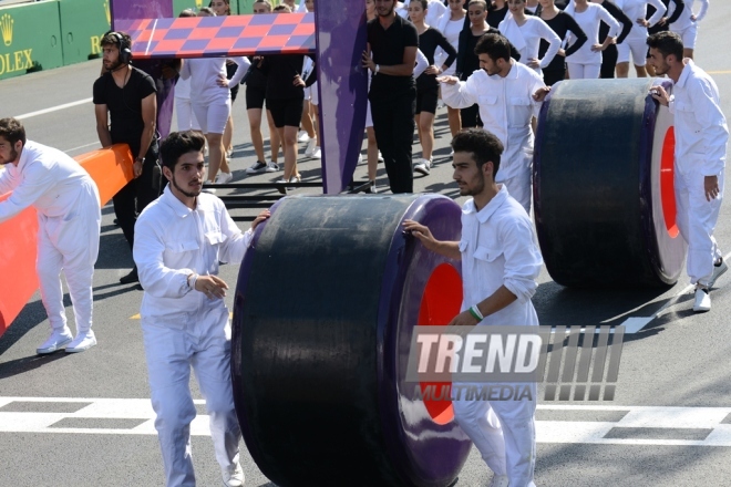 Bakıda "Formula 1" Avropa Qran-Prisinin rəsmi açılış mərasimi keçirilib. Azərbaycan, Bakı, 19 iyun 2016