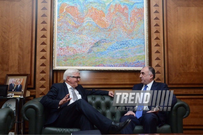 OSCE Chairperson-in-Office Frank-Walter Steinmeier discusses Karabakh conflict settlement in Baku. Azerbaijan, Baku, 30 June 2016