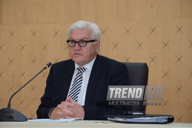 OSCE Chairperson-in-Office Frank-Walter Steinmeier discusses Karabakh conflict settlement in Baku. Azerbaijan, Baku, 30 June 2016