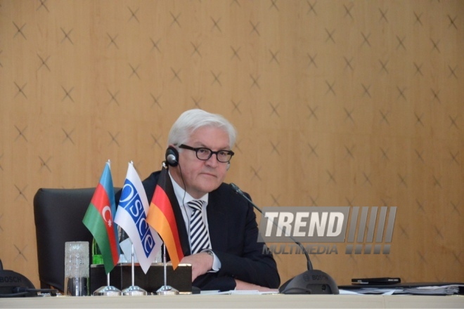 OSCE Chairperson-in-Office Frank-Walter Steinmeier discusses Karabakh conflict settlement in Baku. Azerbaijan, Baku, 30 June 2016