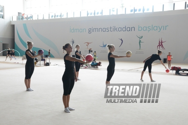 Bakı bədii gimnastika üzrə Dünya Kubokuna hazırlaşır. Azərbaycan, Bakı, 16 iyul 2016