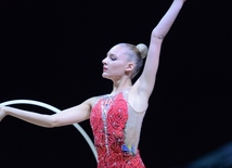 Bakıda bədii gimnastika üzrə Dünya Kuboku yarışlarının ilk günü start götürüb. Azərbaycan, Bakı, 22 iyul 2016