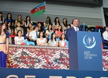 At opening ceremony of FIG World Cup Final in Rhythmic Gymnastics. Azerbaijan, Baku, 22 July 2016