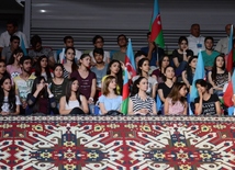 At opening ceremony of FIG World Cup Final in Rhythmic Gymnastics. Azerbaijan, Baku, 22 July 2016