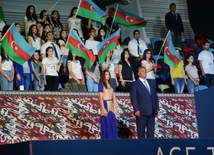 At opening ceremony of FIG World Cup Final in Rhythmic Gymnastics. Azerbaijan, Baku, 22 July 2016