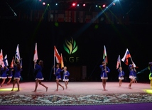 At opening ceremony of FIG World Cup Final in Rhythmic Gymnastics. Azerbaijan, Baku, 22 July 2016