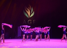 At opening ceremony of FIG World Cup Final in Rhythmic Gymnastics. Azerbaijan, Baku, 22 July 2016