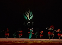 At opening ceremony of FIG World Cup Final in Rhythmic Gymnastics. Azerbaijan, Baku, 22 July 2016