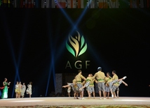 At opening ceremony of FIG World Cup Final in Rhythmic Gymnastics. Azerbaijan, Baku, 22 July 2016