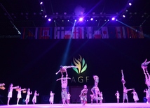 At opening ceremony of FIG World Cup Final in Rhythmic Gymnastics. Azerbaijan, Baku, 22 July 2016