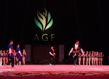 At opening ceremony of FIG World Cup Final in Rhythmic Gymnastics. Azerbaijan, Baku, 22 July 2016