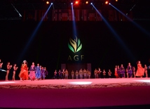 At opening ceremony of FIG World Cup Final in Rhythmic Gymnastics. Azerbaijan, Baku, 22 July 2016