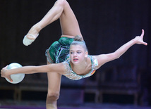 Bakıda bədii gimnastika üzrə Dünya Kuboku yarışlarının ilk günü start götürüb. Azərbaycan, Bakı, 22 iyul 2016