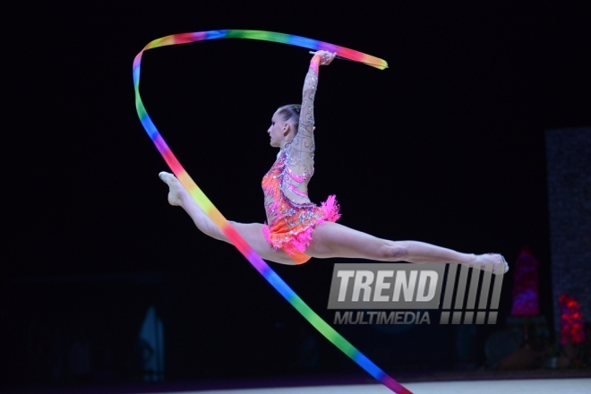 Day 2 of FIG World Cup Final in Rhythmic Gymnastics kicks off in Baku. Azerbaijan, Baku, 23 July 2016