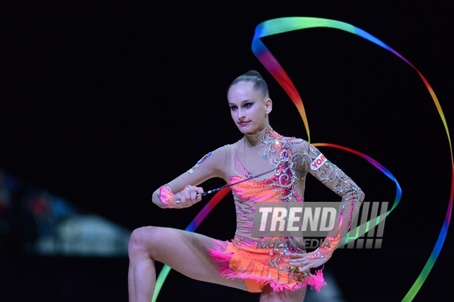 Day 2 of FIG World Cup Final in Rhythmic Gymnastics kicks off in Baku. Azerbaijan, Baku, 23 July 2016