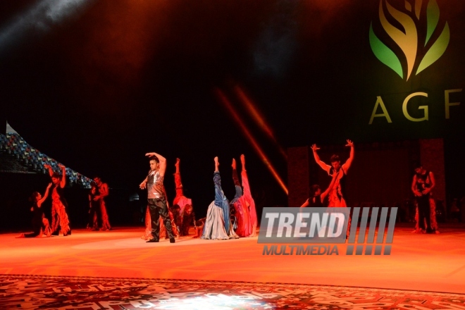 Gala concert, closing ceremony of FIG World Cup Final in Rhythmic Gymnastics held in Baku.
Azerbaijan, Baku, July 24, 2016 