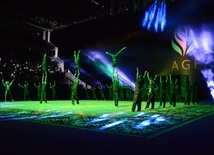 Gala concert, closing ceremony of FIG World Cup Final in Rhythmic Gymnastics held in Baku.
Azerbaijan, Baku, July 24, 2016