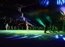 Gala concert, closing ceremony of FIG World Cup Final in Rhythmic Gymnastics held in Baku.
Azerbaijan, Baku, July 24, 2016