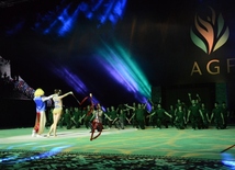 Gala concert, closing ceremony of FIG World Cup Final in Rhythmic Gymnastics held in Baku.
Azerbaijan, Baku, July 24, 2016