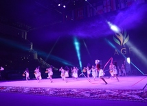 Gala concert, closing ceremony of FIG World Cup Final in Rhythmic Gymnastics held in Baku.
Azerbaijan, Baku, July 24, 2016