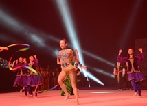 Gala concert, closing ceremony of FIG World Cup Final in Rhythmic Gymnastics held in Baku.
Azerbaijan, Baku, July 24, 2016