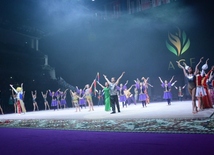 Gala concert, closing ceremony of FIG World Cup Final in Rhythmic Gymnastics held in Baku.
Azerbaijan, Baku, July 24, 2016