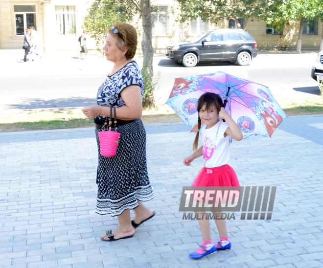 Hot summer day in Baku. Azerbaijan, Baku, 23 August, 2016 