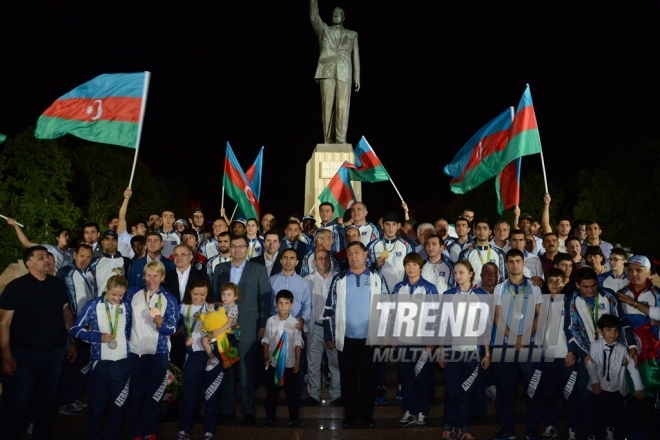 Azərbaycan olimpiyaçıları Vətənə döndülər. Azərbaycan, Bakı, 23 avqust 2016