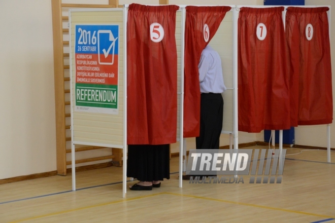 Constitutional referendum voting underway in Azerbaijan.