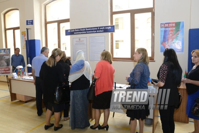 Constitutional referendum voting underway in Azerbaijan.