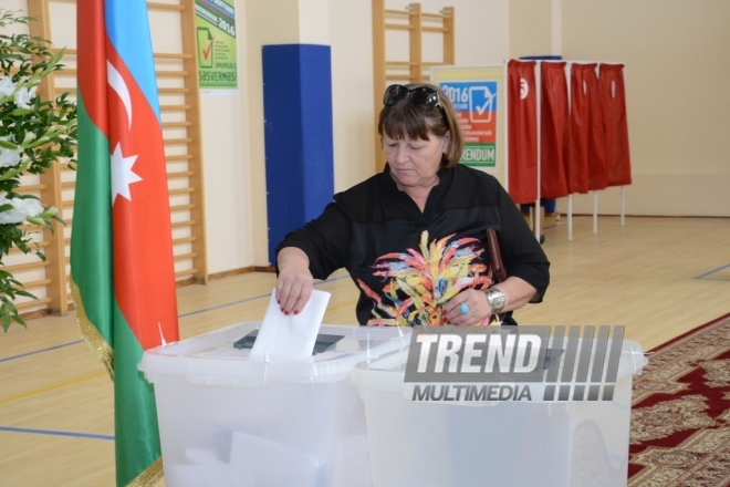 Constitutional referendum voting underway in Azerbaijan.