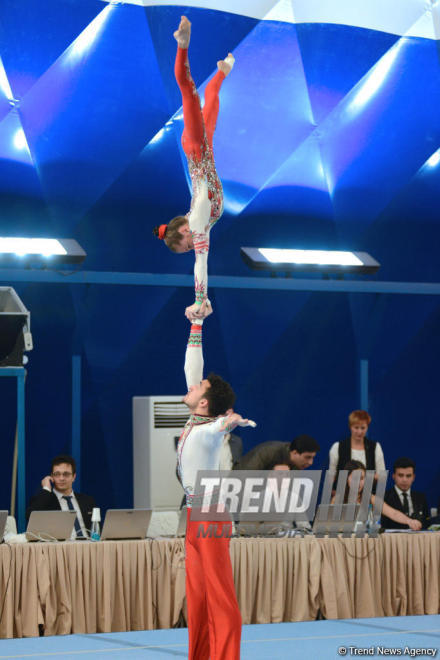 Bakıda akrobatika gimnastikası, batut gimnastikası və tamblinq üzrə çempionatlar keçirilir. Azərbaycan, Bakı, 7-8 noyabr 2016
