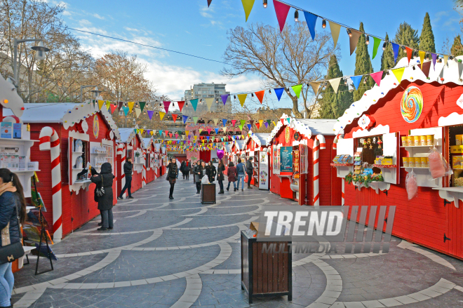 Bakı Yeni İli qeyd etməyə hazırlaşır. Azərbaycan, Bakı, 19 dekabr 2016