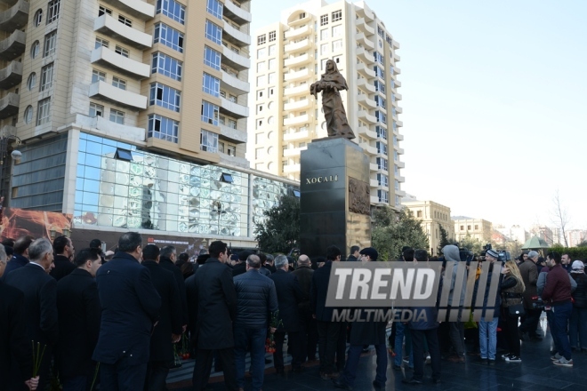 Nationwide march on 25th anniversary of Khojaly genocide. Baku, Azerbaijan. Feb. 26, 2017