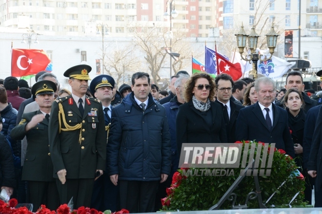 Nationwide march on 25th anniversary of Khojaly genocide. Baku, Azerbaijan. Feb. 26, 2017