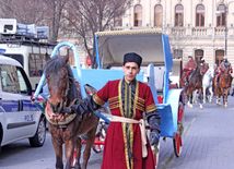 Novruz holiday caravan on Baku streets