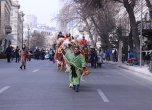 Novruz holiday caravan on Baku streets