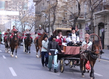 Novruz holiday caravan on Baku streets